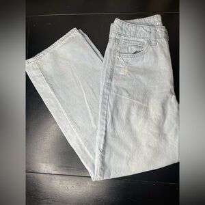 Hippie Girl high rise wide leg distressed jeans